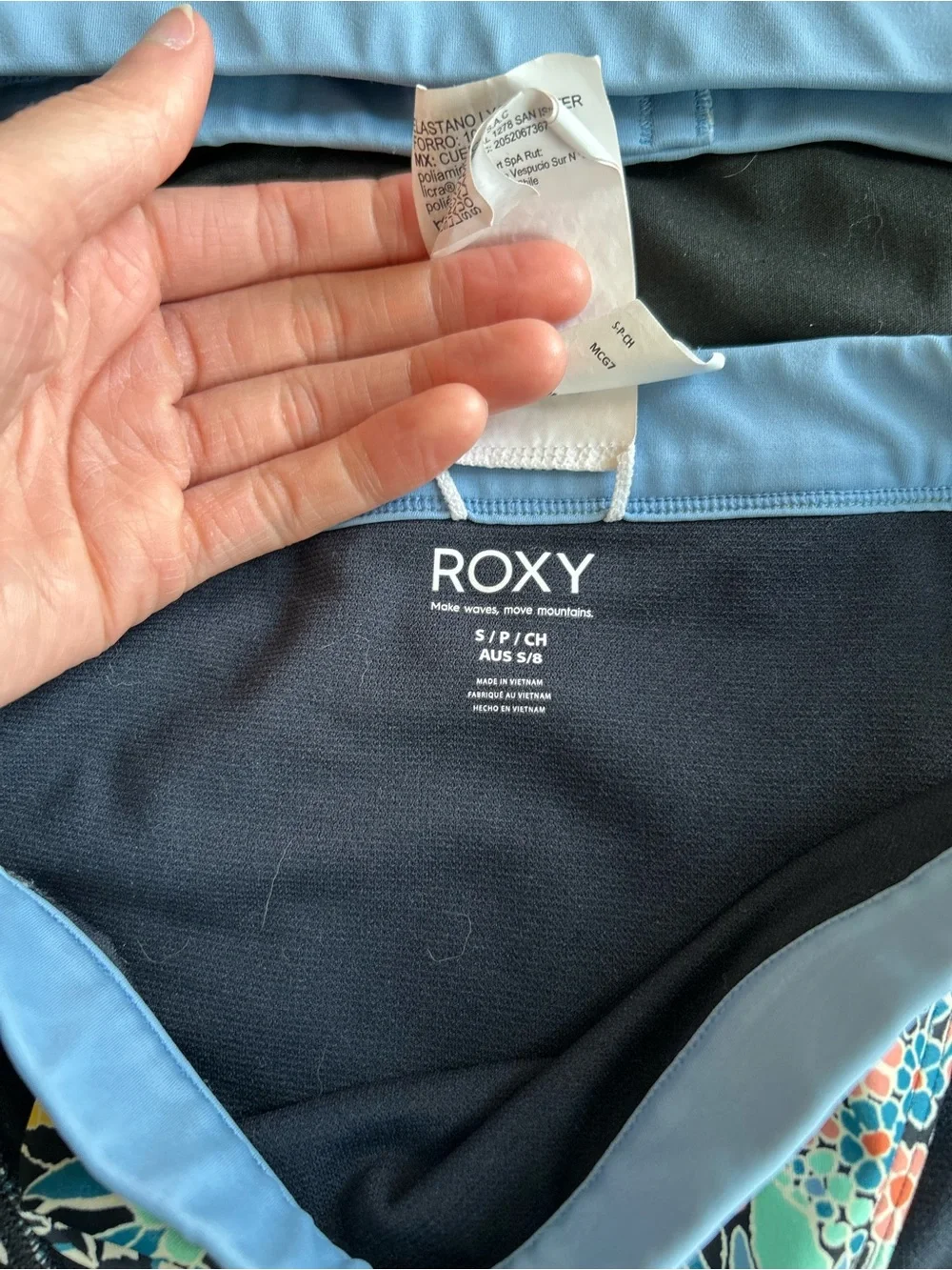 Roxy Blue Floral Bikini Top